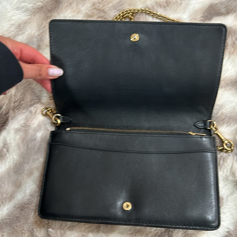 Coach Callie Foldover Chain Clutch with Leopard Print - Picture 5 of 9